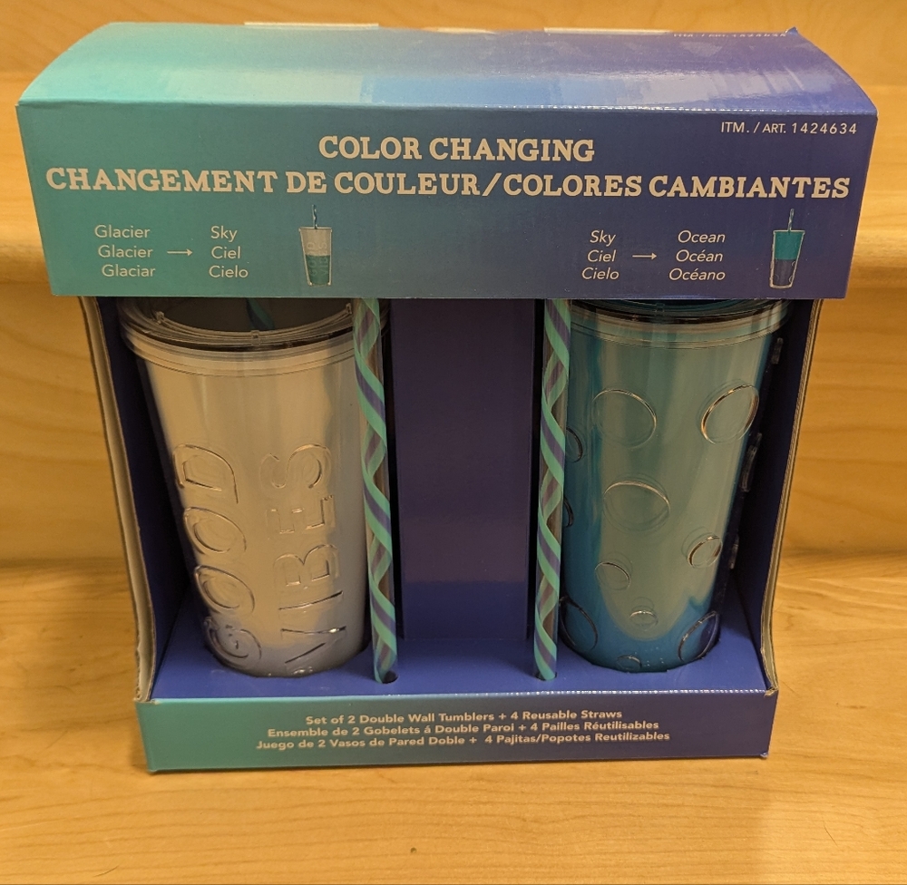 Ocean Blue Tumbler with Straw